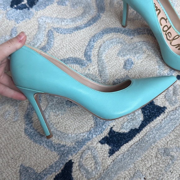 Sam Edelman Aquamarine Blue Pointy Toe Pumps Heels - Picture 3 of 7